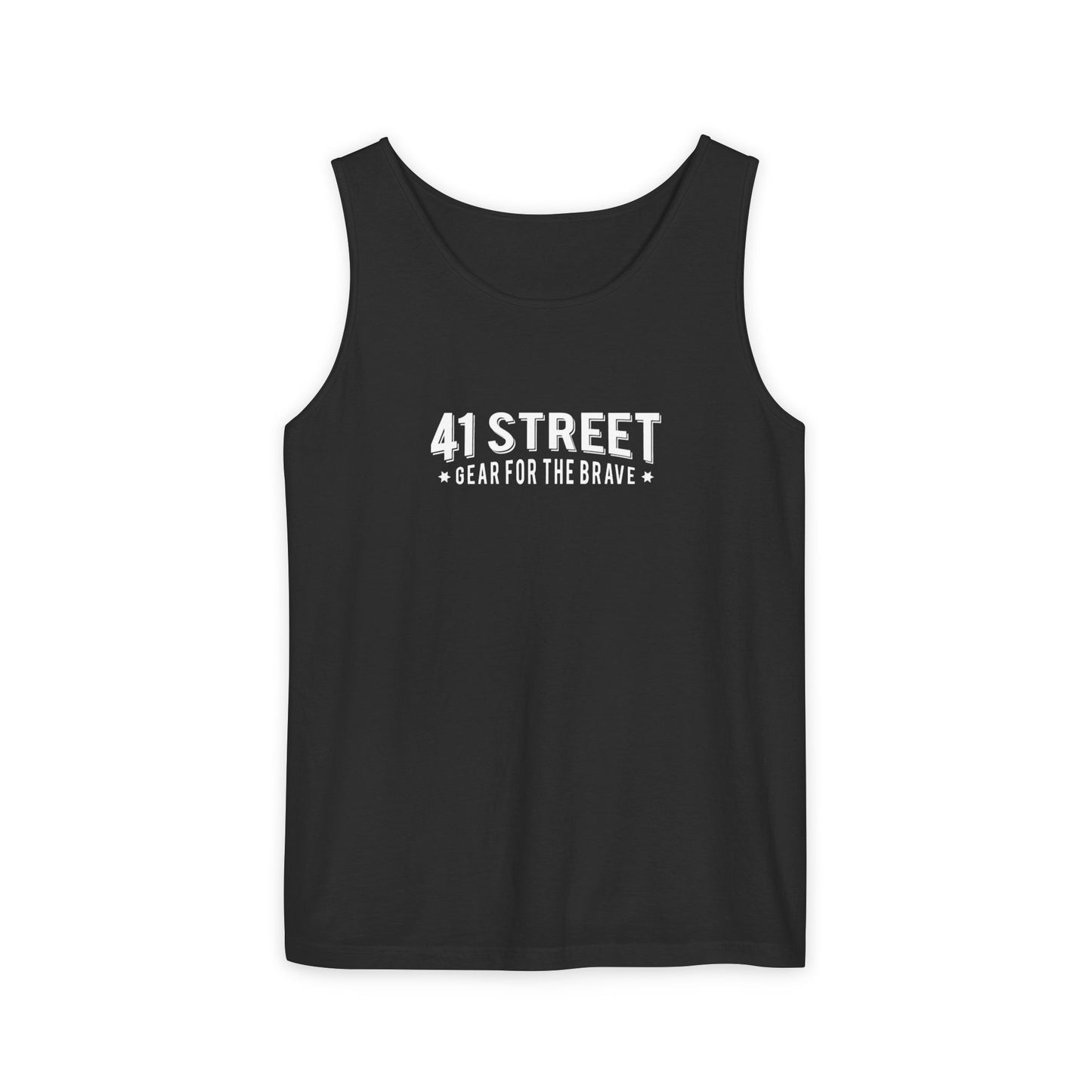 41 Street Black Tank Top | Unisex Athletic Wear | Fitted Summer Basic Slim Cute Tops