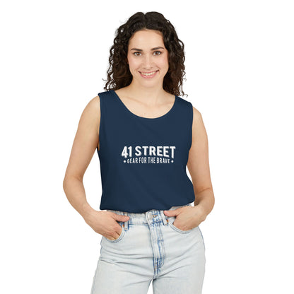 41 Street Black Tank Top | Unisex Athletic Wear | Fitted Summer Basic Slim Cute Tops